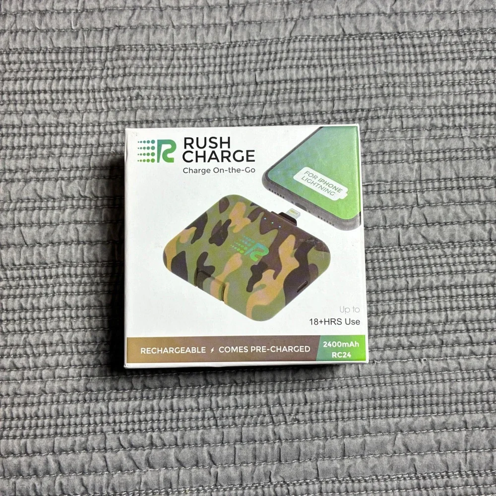 Rush Charge RC24 Camo Portable Power Bank 2400mAh for iPhone Lightning 18+ Hours